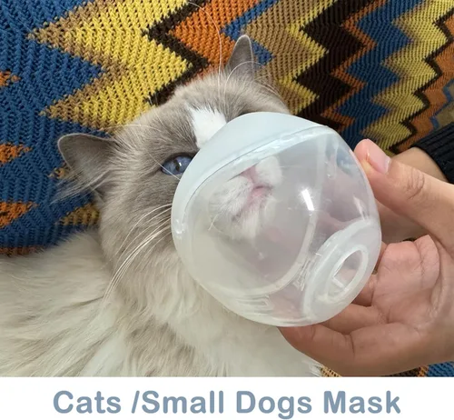 Vista 2 de Espaciador inhalador para gatos, para gatos y perros pequeños, cámara de aerosol para mascotas con máscara de silicona, para primeros auxilios