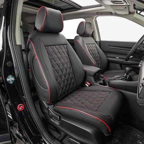 Vista 16 de EKR Fundas de asiento de coche para Honda CRV 2015-2016 Juego completo de Negro (Black)