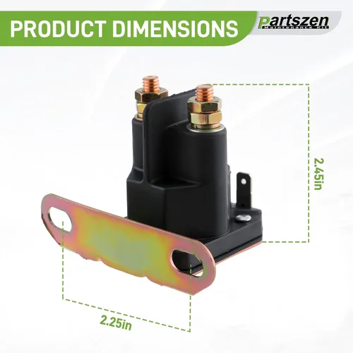 Vista 4 de GY22476 AUC15346 Solenoide de Arranque 12V para Tractor John Deere Z225 Z235 Z245 Z255 Z335E Z335M Z345M Z345R D100 D105 D110 D120 D125 D130 D140