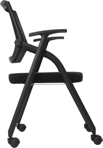 Vista 6 de 4Pack Folding Office Chairs Conference Room Chairs with Wheels Reception Guest Chair Foldable Waiting Room Chair for Office School Church Conference