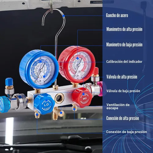 Vista 6 de BACOENG Juego de bomba de vacío y medidor de aire acondicionado de 4 CFM, bomba de vacío HVAC con detector de fugas para refrigerantes R134a R410a