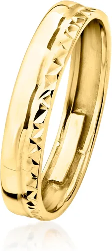 Vista 3 de Ross-Simons Anillo italiano de oro amarillo de 14 quilates con corte diamante y pulido