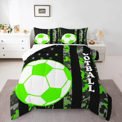 Vista 23 de Feelyou Juego de edredón de baloncesto para niñas y niños, juego de ropa de cama con juegos de pelota, decoración de habitación, regalo para amantes