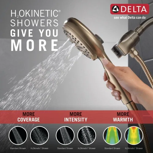 Vista 4 de Delta Faucet 54810-CZ-PK SureDock - Ducha magnética de mano, bronce champán, 7 ajustes de pulverización