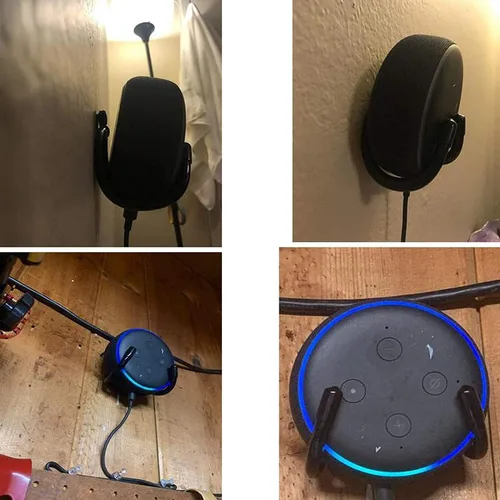 Vista 4 de 1 paquete de soporte de montaje en pared soporte soporte clip – tamaño ajustable – ideal para Echo Dot (1ª generación) Echo Dot (2ª generación)