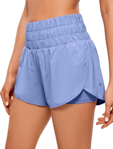 Vista 22 de CRZ YOGA - Pantalones cortos de correr 2 en 1 divididos para mujer de 3 pulgadas - Pantalones cortos de entrenamiento atlético de cintura alta