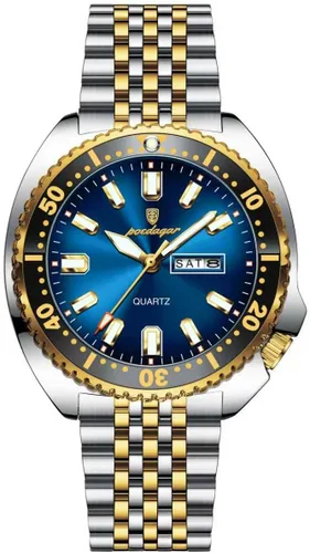 Vista 9 de Hombres de negocios reloj fecha semana impermeable luminoso hombre de lujo reloj de pulsera deportes acero inoxidable hombres moda cuarzo relojes