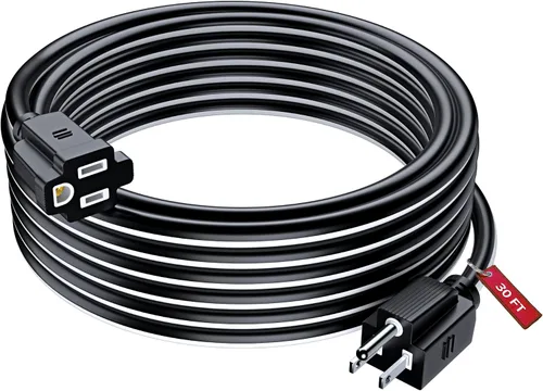 Vista 36 de Maximm Cable de extensión negro y azul de 10 pies, SJTW de 16 AWG