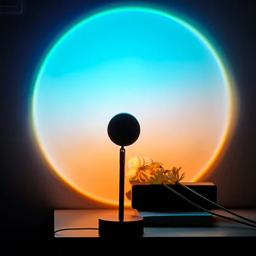 Vista 9 de Balkwan Lámpara de Piso con Proyección de Puesta de Sol, Lámpara Nocturna Led con Soporte Ajustable de 140cm, Rotación de 360 Grados, Luz de Red