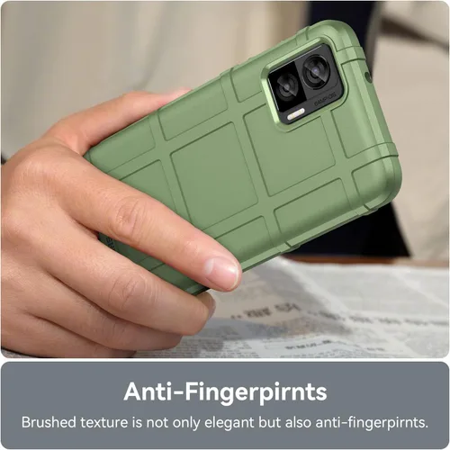 Vista 5 de Funda delgada para Motorola Edge 30 Neo/Edge 30 Lite, resistente con protección de grado militar a prueba de golpes, color verde