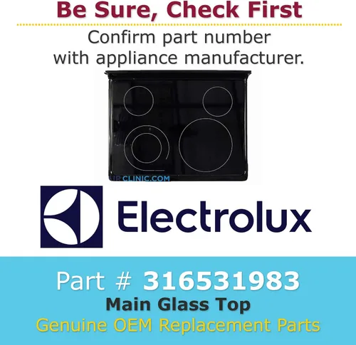 Vista 2 de GENUINE Electrolux 316531983 - Tapa de cristal principal, color negro