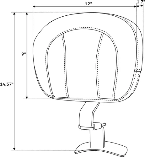 Vista 7 de C.C. RIDER Almohadilla de respaldo para conductor con soporte para Harley Touring CVO Street Glide Road Glide Electra Glide Road King 2009-2023