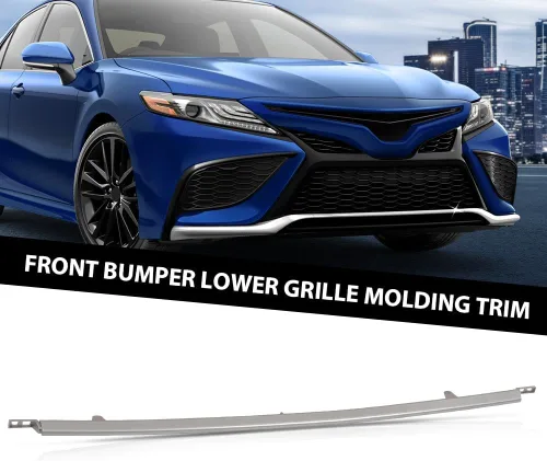 Vista 3 de G-PLUS Parrilla delantera cromada compatible con moldura de rejilla inferior para Toyota Camry SE XSE 2021 2022 Reemplazo para 5312206130 TO1044127