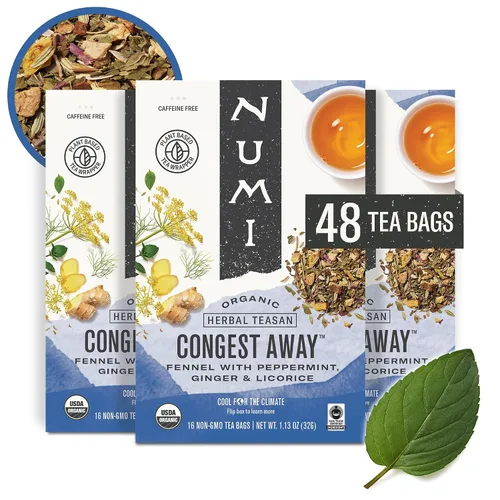 Vista 7 de Té de cúrcuma, Amber Sun, Numi Organic Mezcla de té de cúrcuma de hierbas con rooibos y especias