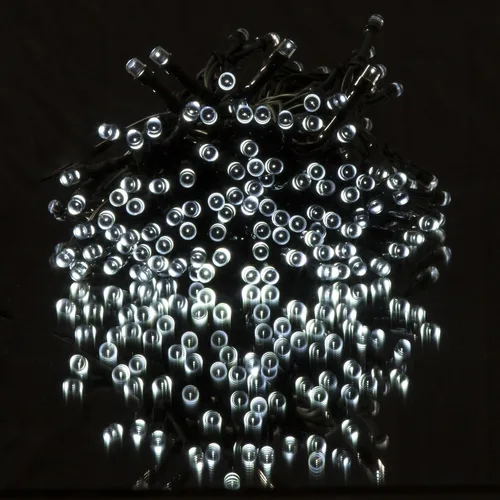 Vista 7 de Cadena de luces para exteriores – Iluminación colgante con energía solar con luces blancas frías para patio, patio trasero, jardín y eventos por