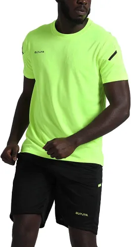 Vista 3 de BUYJYA Ropa de entrenamiento para hombre, conjunto de 3 camisetas deportivas para baloncesto, fútbol, ejercicio, entrenamiento, correr, gimnasio