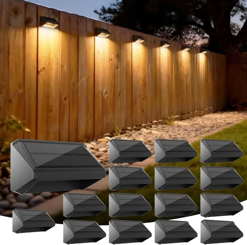 Vista 17 de Luces solares para valla al aire libre, paquete de 12 luces RGB Blanco