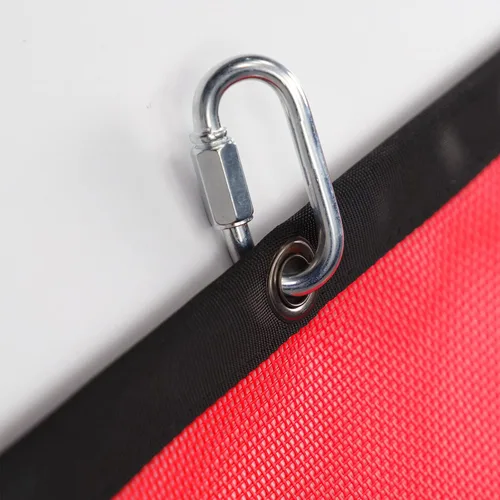 Vista 2 de Bandera de seguridad con enlace rápido, carga de gran tamaño, 18 x 18 pulgadas, paquete de 2