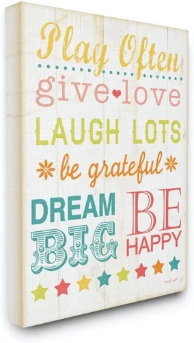 Vista 4 de The Kids Room by Stupell Playroom Rules Use Kind Words Placa de pared rectangular