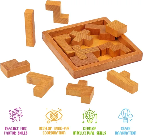 Vista 2 de Rompecabezas de Teaser Cerebral de Madera para Niños, Niños y Adultos. Nuevo Nivel de Desafío para Aquellos que Aman un Buen Entrenamiento Mental