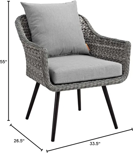 Vista 7 de Modway EEI-3176-GRY-GRY-SET - Sillón Endeavor de mimbre para patio al aire libre, 2 sillones, gris