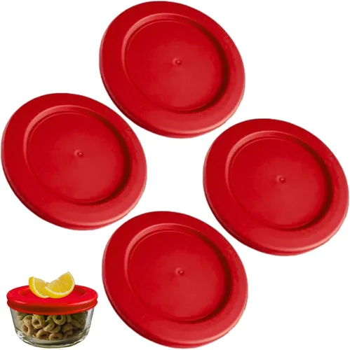Vista 18 de KlareWare Tapas de repuesto para 2 tazas, tapas de plástico sin BPA para Pyrex 7200, Anchor Hocking (paquete de 4, azul) - Contenedores no incluidos