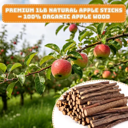 Vista 5 de Palitos de manzana natural de 1 libra para animales pequeños