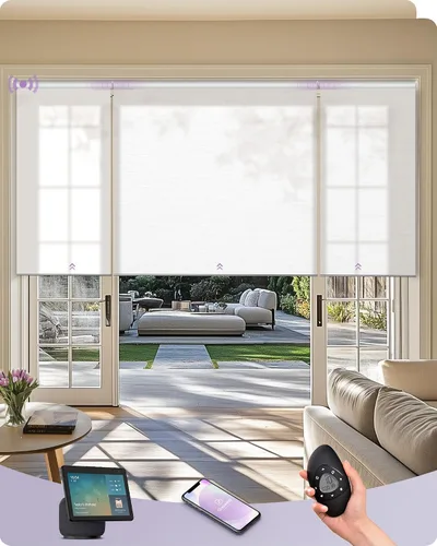 Vista 7 de Graywind Persianas enrollables inteligentes compatibles con Alexa Google, persianas motorizadas de tamaño personalizado para ventanas