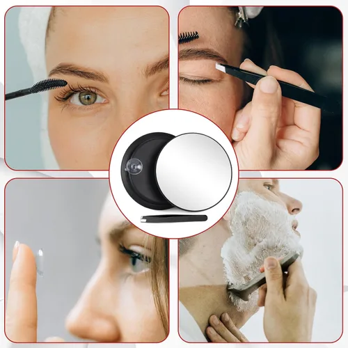 Vista 6 de Espejo de aumento 10X con 3 ventosas – Espejo de maquillaje adhesivo de 6 pulgadas con aumento 10X, espejo de maquillaje ampliado, espejo cosmético