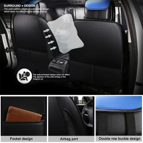 Vista 4 de Funda de asiento de automóvil compatible con Honda n-Box jf2, cobertura completa, transpirable e impermeable, cojín de asiento de automóvil, juego