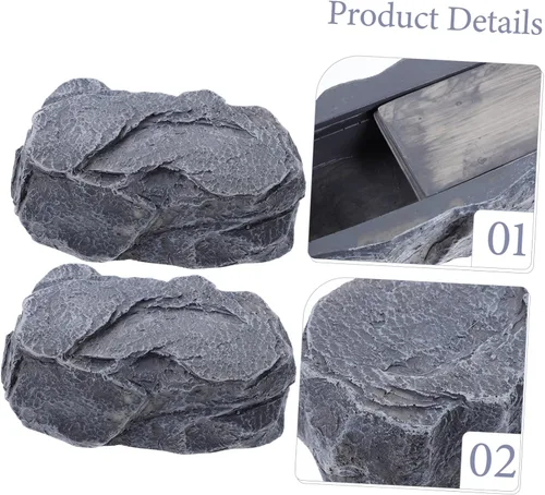 Vista 9 de Resin Stone Shape Key Hider Storage Box for Outdoor Garden Decor Unique Accent Piece, Blends Surroundings, Realistic Stone Look, Easy to Move