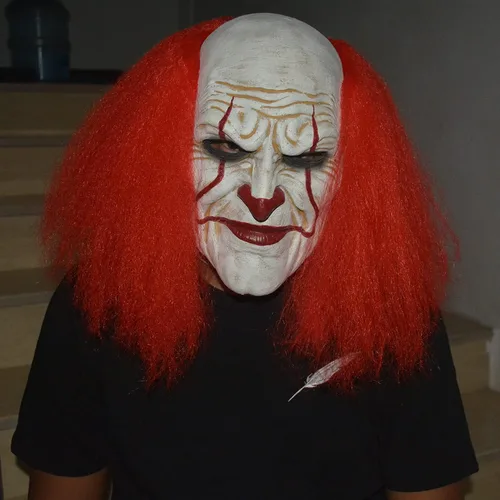 Vista 3 de Máscara de Halloween para hombres, máscaras de payaso aterradoras para adultos