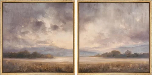 Vista 89 de SIGNFORD Impresión en Lienzo Enmarcado Arte de Pared Art Nouveau Lago de Cisnes Elegantes Ilustraciones de Aves Acuáticas Moderno Boho Naturaleza