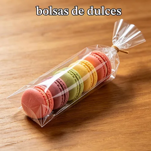 Vista 7 de 100 bolsas de celofán planas transparentes de 2 x 10 pulgadas, bolsas de celofán largas cubiertas de chocolate, bolsas de barras de chocolate