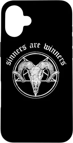 Vista 22 de Funda para iPhone 14 Occult Baphomet Tarot Card Satanic Devil Sinners are Winners