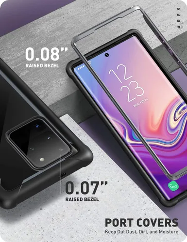 Vista 5 de i-Blason Ares Series - Carcasa protectora resistente y transparente para Galaxy S20 Ultra (2020) de 6.9 pulgadas, color negro