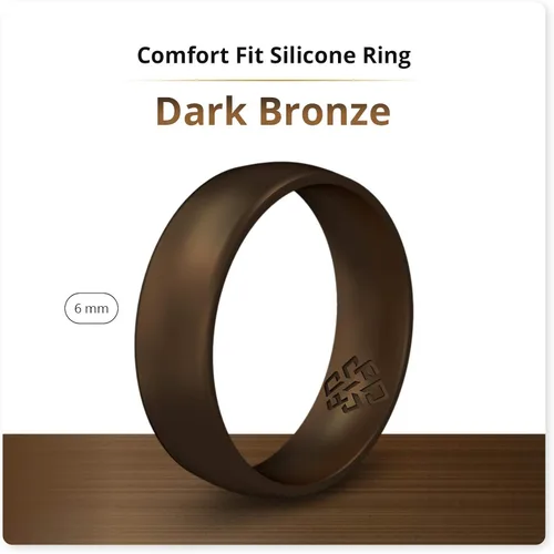 Vista 2 de Knot Theory Anillos de boda de silicona transpirable para hombres y mujeres Anillos de boda de goma de goma para él y ella Regalo de aniversario