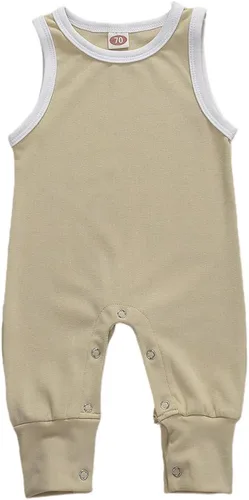 Vista 12 de Mameluco básico de una pieza de color sólido para bebés y niñas