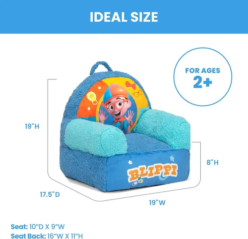 Vista 3 de Delta Children - Silla Blippi Cozee Buddy para niños, color azul