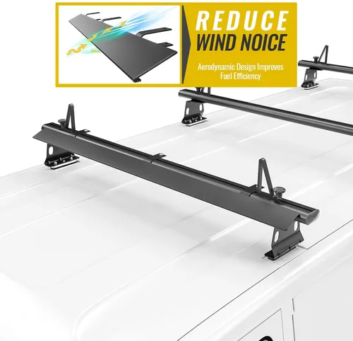 Vista 5 de Deflector de viento de aluminio para escalera de 49 pulgadas, accesorio para rack de furgoneta para modelo AX302 Series Negro