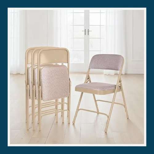 Vista 2 de OEF Furnishings Serie OEF2200 - Sillas plegables de doble bisagra acolchadas de tela de alta calidad para servicio pesado