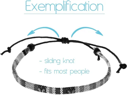 Vista 5 de Made by Nami Boho Surfer Bracelets for Men and Women Crafted from Colorful Braided Strings Adjustable and Waterproof Handmade Bracelets for Summer