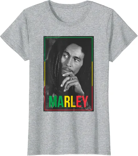 Vista 28 de Camiseta blanca oficial de Bob Marley Photo S Negro