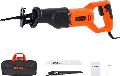 Vista 11 de VEVOR - Sierra recíproca inalámbrica, 20 V, velocidad variable de 3000 SPM, longitud de carrera de 1 pulgada, sierra recíproca eléctrica