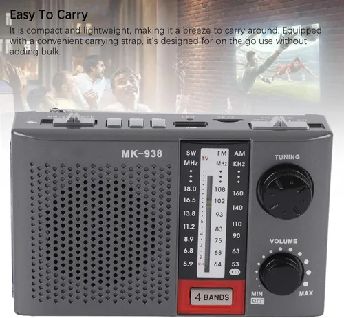 Vista 4 de Radio portátil AM FM para personas mayores, estéreo AM FM SW bandas completas Radio vintage con antena, perilla de sintonización grande, linterna