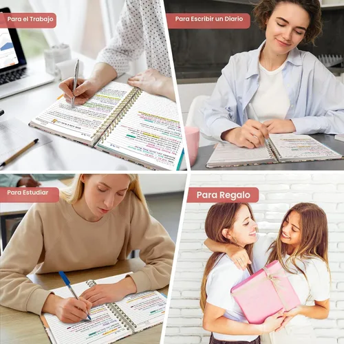 Vista 7 de Cuadernos grandes con forro en espiral para el trabajo con divisores y pestañas extraíbles, 8.5 x 11 pulgadas, bonito cuaderno de tapa dura de 5