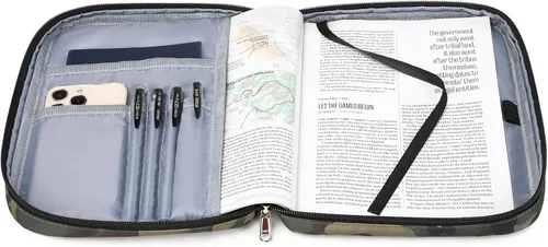 Vista 5 de Fundas de Libro Octsky para Biblia para Niños, Funda/Protectora/Porta Biblia para Niños con Bolsillo, Camo-1