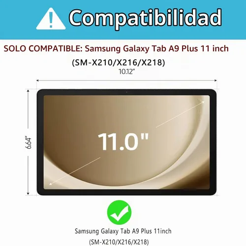 Vista 2 de Funda con teclado para Samsung Galaxy Tab A11 Plus / A9 Plus de 11 pulgadas, con retroiluminación Bluetooth A9+ con soporte para bolígrafo S
