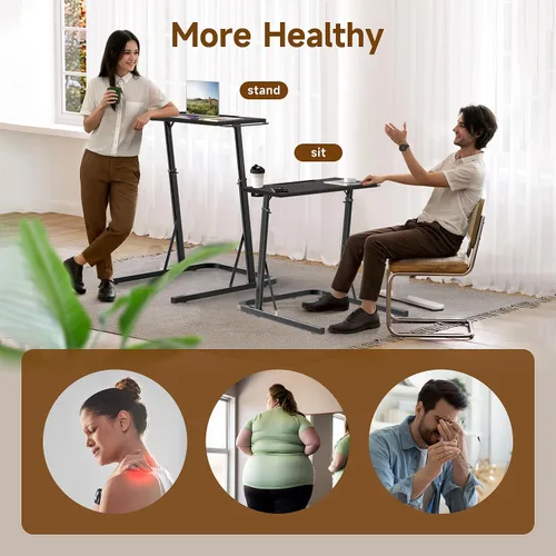 Vista 7 de VTORY Adjustable Height Standing Desk for Walking Pad Treadmill，for Cycling Negro
