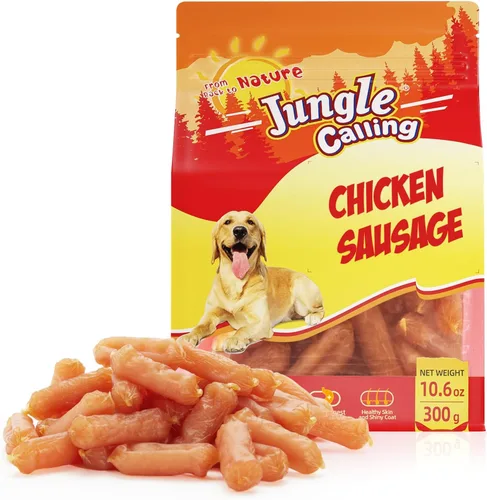 Vista 13 de Jungle Calling - Golosinas suaves de salchicha de res para perros pequeños y medianos, 10.6 onzas